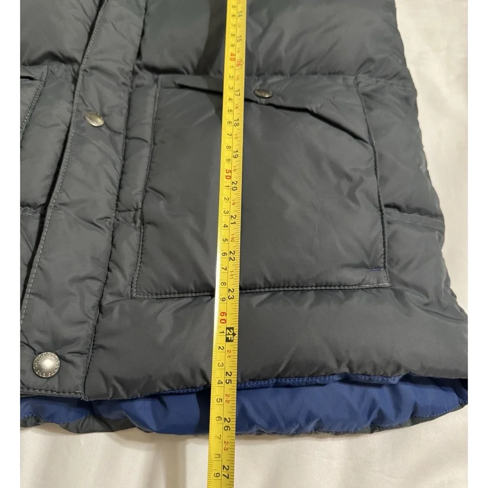 Lands End Quilted Down Puffer‎ Vest Snap Closure Gray, Boys Size XL 18/20